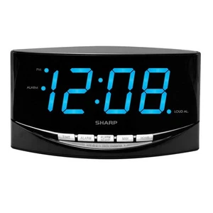 Easy to See Alarm Clock with Jumbo 2” Numbers - Bright Blue LED Display - Eas... - Picture 1 of 7