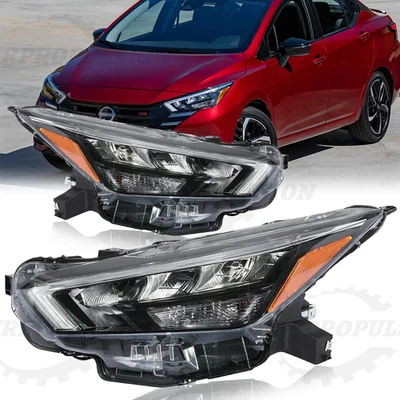 For Nissan Versa 2020-2023 2024 Headlights Headlamps Full LED Assembly LH+RH - Image 1 of 4