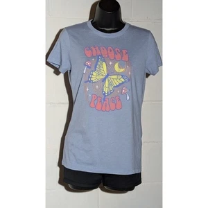 Aeropostale Choose Peace Schmetterling Grafik T-Shirt Hippie Boho Top Medium - Bild 1 von 5