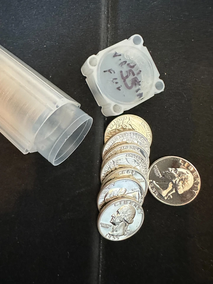 1955-P 25C WASHINGTON SILVER QUARTER GEM PROOF ROLL - Image 1 of 1