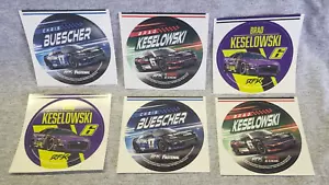 BRAD KESELOWSKI & CHRIS BUESCHER SECHS NASCAR-AUFKLEBER *NEU * 3 Zoll RUND - Bild 1 von 2