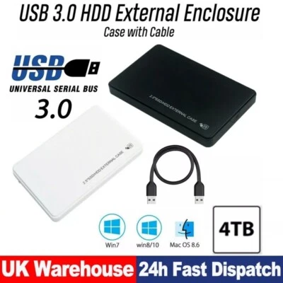 USB 3.0 SATA Hard Drive Enclosure HDD 2.5" inch External Case Caddy UK STOCK
