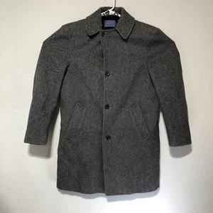 PENDLETON Mens Virgin Wool Tweed 4 Button Lined Trench Pea Coat Jacket Sz 40 VTG - Picture 1 of 9
