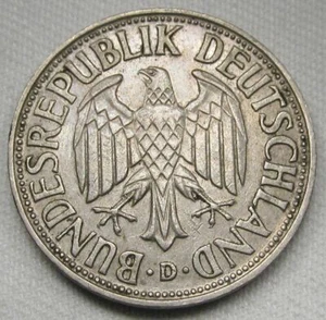 1956-D Germany 1 Mark XF Coin AD943 - Picture 1 of 3