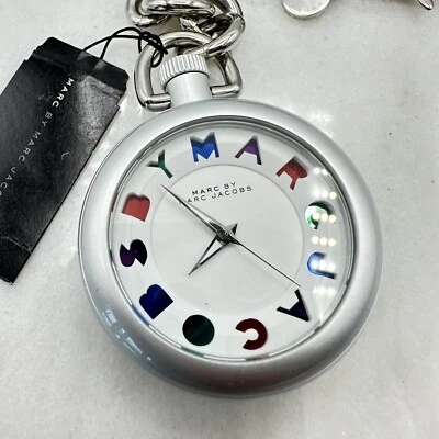 Новый Marc by Marc Jacobs серебристого тона цепочка зажим подвеска карманные часы серебро MBM7500 - Изображение 1 из 4