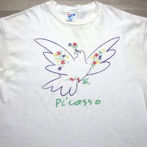 Vintage 80s Pablo Picasso Dove of Peace Art T Shirt Size XL Rare - Picture 1 of 9