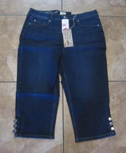 d/C Women's Capri Denim Jeans Size 18 Slightly Curvy Straight Leg 36x20 Stretchy - Picture 1 of 8