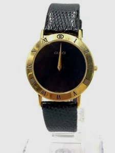 GUCCI 3000.2.M Black Dial Men's Quartz Watch - Picture 1 of 9