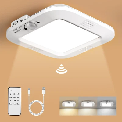 Rechargeable LED Motion Sensor Ceiling Light & Remote,Battery Operated Shed Ligh - Image 1 of 4