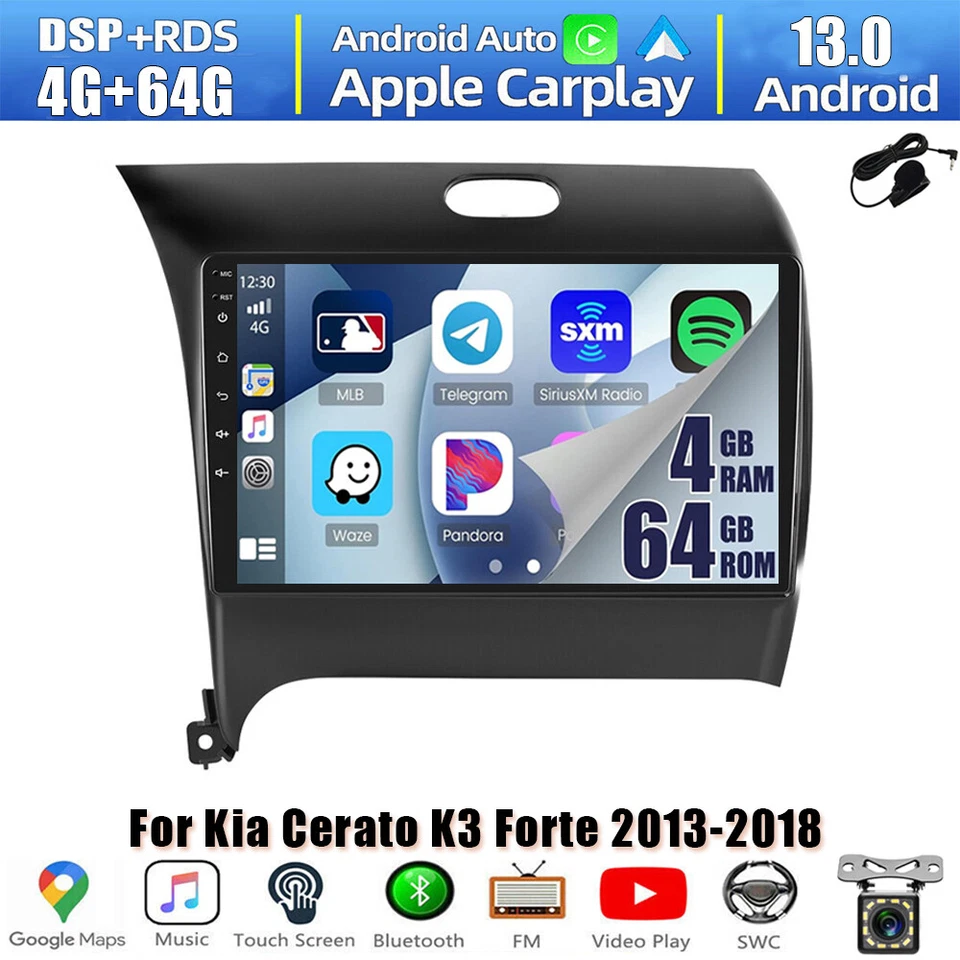 64GB Android 13 Car Radio Stereo Navi CarPlay For Kia Cerato K3 Forte 2013-2018 - Image 1 of 4