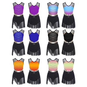 Kinder Mädchen Unitard Patchwork Bodysuit Mesh Strampler Zeitgenössisch Kleid - Bild 1 von 49