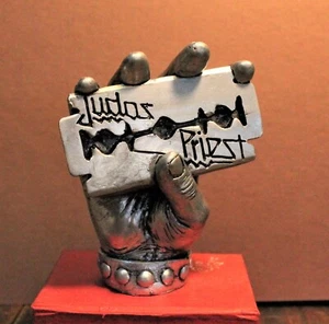 JUDAS PRIEST British Steel SILVER paint ROCK HEAVY METAL bust FIGURE Music LP cd - Picture 1 of 24