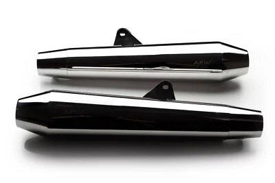 AEW TE102 SS MIRROR POLISHED EXHAUST FIT FOR ROYAL ENFIELD INTERCEPTOR & GT 650 - Image 1 of 3