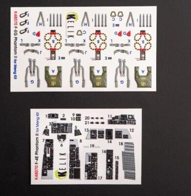 Kelik K48070 1:48 F-4E Phantom II interior 3D decals for Meng kit - Image 1 of 4
