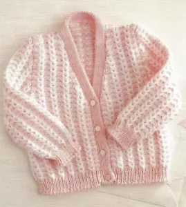 Baby toddler ribbed design copy cardigan knitting pattern in 4 ply - Picture 1 of 1