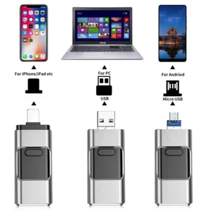 USB Flash Drive for iPhone iPad Photo Memory Stick U Disk USB 3.0 1TB 512GB-32GB - Photo 1/16