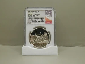 2018-P WW1 COIN AND MEDAL SET WW1 US COAST GUARD SILVER MEDAL NGC PF70 - Picture 1 of 3