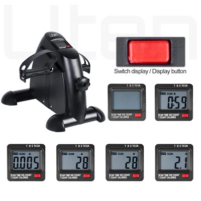 Uten Mini Pedal Exercise Bike Resistance Leg/Arm Rehab Trainer W/LCD Gym Office - Image 1 of 4