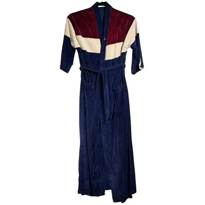 Vintage Christian Dior Monsieur Mens Multicolor Velour Bath Robe One Size - Image 1 of 4