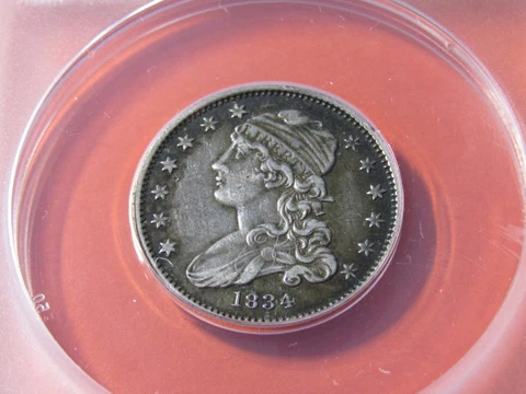1834 Capped Bust Quarter ANACS EF45 Cover