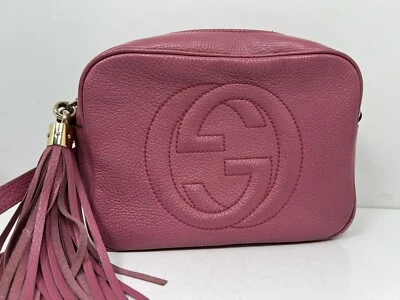 GUCCI Soho Disco Shoulder Bag Leather Pink Authentic - Image 1 of 4
