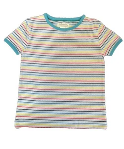 Johnnie B Mini Boden Short Sleeve Crew Neck Multi Stripe T-shirt - Ivory/Multi - Picture 1 of 2