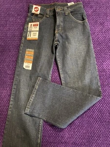 Wrangler Jeans Boys Size 14 Slim Straight Fit Blue Jeans Adjustable Waist NWT - Picture 1 of 5