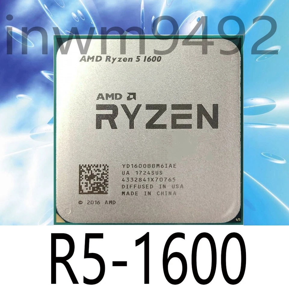 AMD Ryzen 5 1600 R5-1600 6-Core 3.2-3.6 GHz Socket AM4 65W Desktop CPU Processor - Image 1 of 1