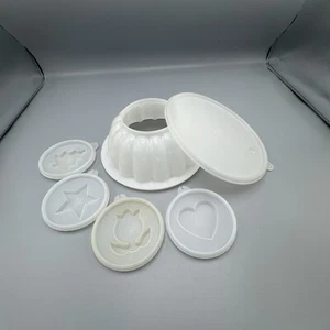 Vintage Tupperware Jel N Serve 6-teiliges Formset 616-4 Dessert Herz Tulpe Baum Stern - Bild 1 von 10
