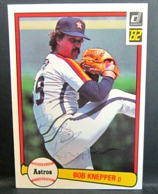 Bob Knepper 1982 Donruss Pitching Pose Blue Pen Auto#41 w/COA!Astros P Auto - Image 1 of 3