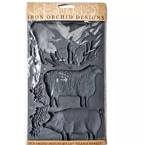IOD Mould Village Market Iron Orchid Designs Moulds Clay Resin Food Safe - Picture 1 of 7