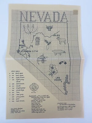 Sue Hillis Designs Map of NEVADA Counted Cross Stitch Pattern SHD Map - Image 1 of 2