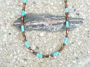 COPPER Magnetic Hematite Turquoise Bracelet Anklet Necklace Men Women - Picture 1 of 4