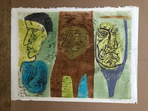 Irving Amen signierter Druck "All the World's a Stage" nummeriert 10/1 datiert '55 - Bild 1 von 2