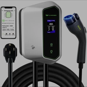 Rocgo Level 2 EV Charger, 40A 240V, 25ft Cable, NEMA 14-50 Plug, Adjustable - Picture 1 of 8