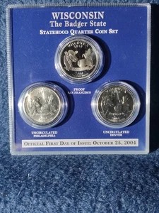 Wisconsin - 3 quarter uncirculated proof set - Picture 1 of 2