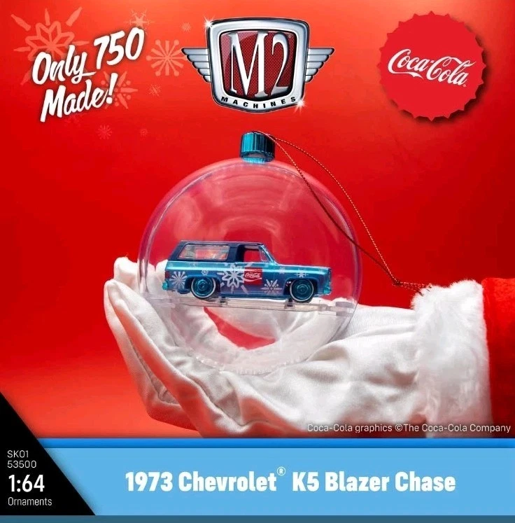 2025 M2 Machines Coca-Cola Christmas Ornaments 1973 Chevrolet K5 Blazer (CHASE) - Image 1 of 4