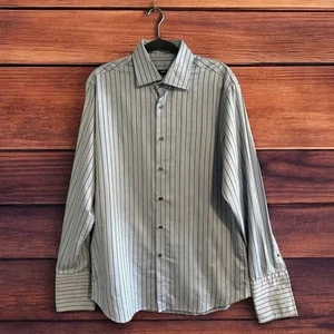 Hugo Boss Selection Shirt Mens 16 41 Striped 100% Cotton French Cuff Dress Shirt - Picture 1 of 4