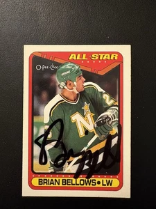 1990-91 Brian Bellows All-Star O-Pee-Chee Hockey Minnesota North Stars Autograph - Picture 1 of 2