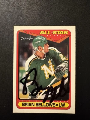 1990-91 Brian Bellows All-Star O-Pee-Chee Hockey Minnesota North Stars Autograph - Image 1 of 2