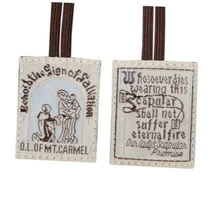 TALPGOD Scapulars Catholic Scapular Of Our Lady Of Mount 1.6L" x 1.3W" Brown - Picture 1 of 8
