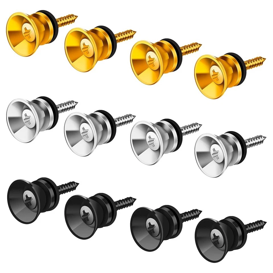 12pcs Guitar Strap Locking Buttons, Metal End Pins with Fixings6431 - Image 1 of 4