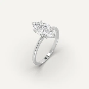 2 carat Marquise Cut Engagement Ring | Real Mined Diamond in 14k White Gold - Picture 1 of 6
