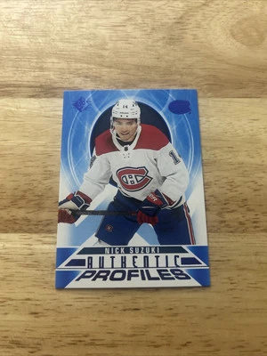 2020-21 SP Hockey #AP-10 Nick Suzuki AUTHENTIC PROFILES Blue Insert - Image 1 of 2