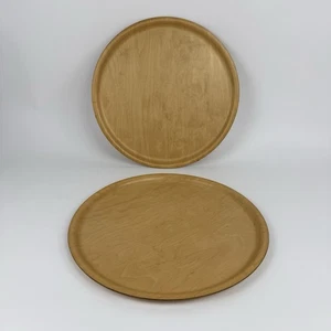 Bandeja Silva Madera Abedul Curvada Danesa Mediados de Siglo Vintage x2 A Juego - 43cm 17" - Imagen 1 de 5