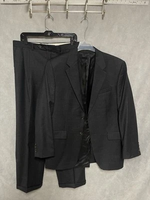 Ralph Lauren Suit Men 40L Gray 2B Glen Plaid Flannel Wool Career 33X31 Pant Luxe - Image 1 of 4