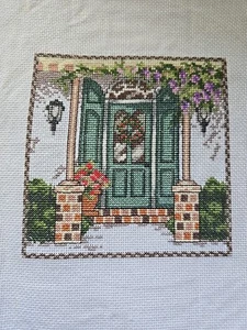 RIVER ROAD DOORWAY  CROSS STITCH ~Finished  - Picture 1 of 2