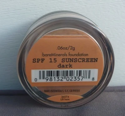 1x i.d. bare Minerals SPF 15 Foundation, #Dark, 2g, Brand New! - Image 1 of 3