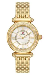 NUEVO RELOJ MICHELE CABER ESFERA FREGONA DIAMANTE MEDIO TONO ORO AMARILLO MWW16E0016 - Imagen 1 de 4