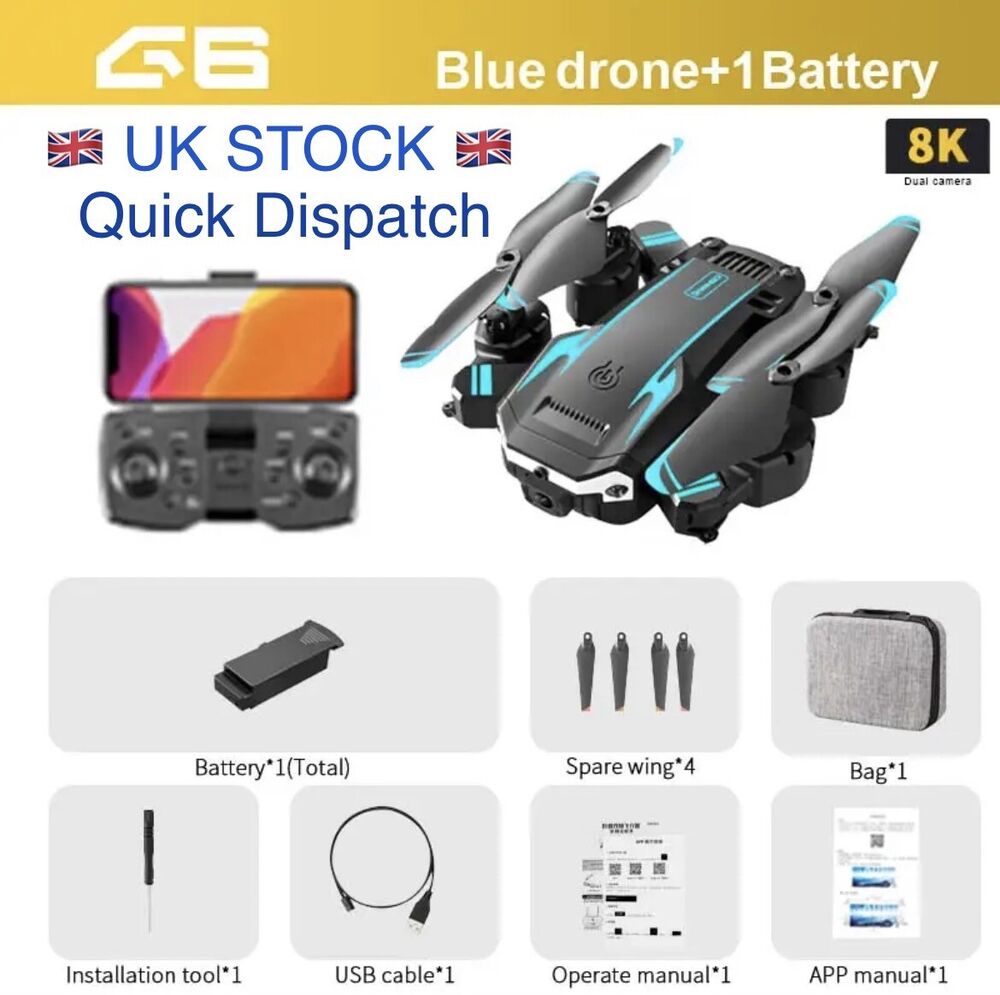 New G6 Drone 5G 8K HD Camera GPS WIFI Auto Takeoff 360 Obstacle Avoidance